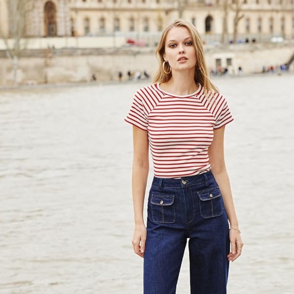 PAIGE Women's Harper Ankle Patch Pocket Wide Leg Jeans - Kinsley Size 32 NWT - Picture 5 of 11